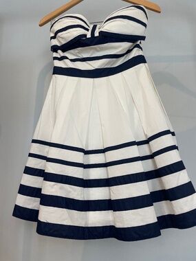 Nautical strip strapless dress